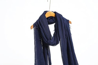Jeelow Solid Color Scarf Wrap Shawl for Women Men – Soft Lightweight Head Scarf, All Season, Travel Beach Office Daily Wear - color: Sapphire