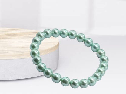 Amazing Gemstone Crystal Bracelet for Women Men's Gifts - Protection Healing Crystal Bracelet - 8mm Gemstone Beaded Stretchable Bracelet Pulseras Para Hombres Mujer Stocking Stuffers Mothers Day Gift (Pistachio Pearl) - color: Pistachio Pearl