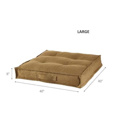 Square Tufted Floor Pillow with Removable Cover, Moss, Large (40") - color: Moss, size: Large (40")