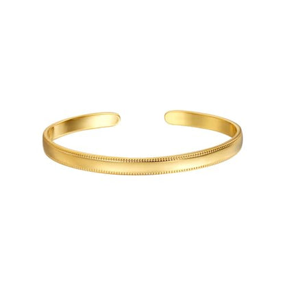 CAITLYNMINIMALIST 18K Gold Plated Silver Open Bangle Cuff Trendy Stacking Bracelet Gift for Women - color: 01-Alyssa Gold