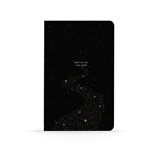 DENIK - Each On Our Own Path - 8.25" x 5.25" Aesthetic Layflat Notebook - 144 Lined Pages - Durable Binding and Design - Water-Resistent Soft Touch Cover - Made With Recycled Paper - color: Each On Our Own Path, size: 5.25" x 8.25" - Lined Pages