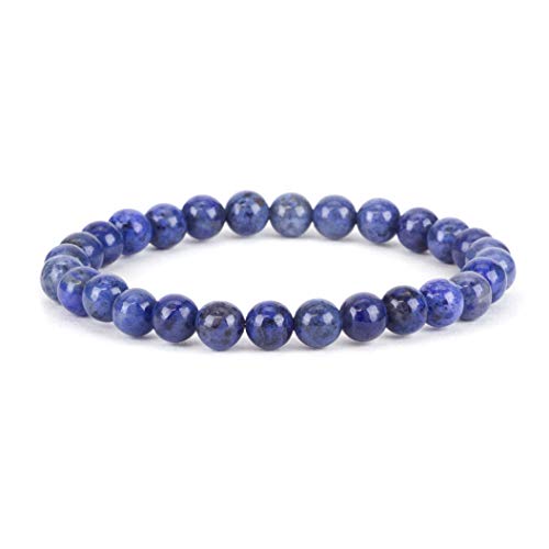 Cherry Tree Collection - Small, Medium, Large Sizes - Gemstone Beaded Bracelets For Women and Men - 6mm Round Beads - color: Dumortierite, size: Small