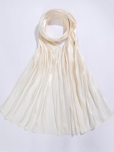 Geyoga Women's Scarf Shawls and Wraps for Evening Dress Fashion Scarf for Wedding Bridesmaid Ramadan Gifts - color: Ivory