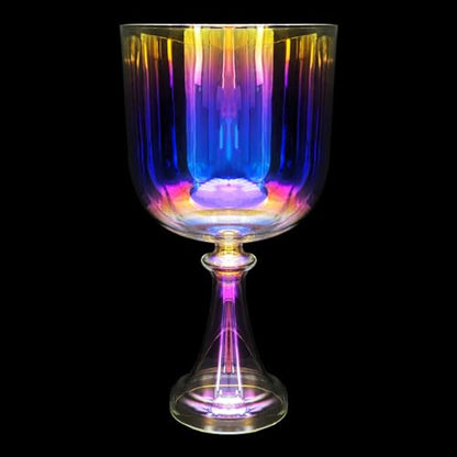 440Hz Meditation Crystal Singing Bowl, Handheld Quartz Stone Music Bowl, Transparent Dazzle, Sound Healing Instrument with Varnished Finish