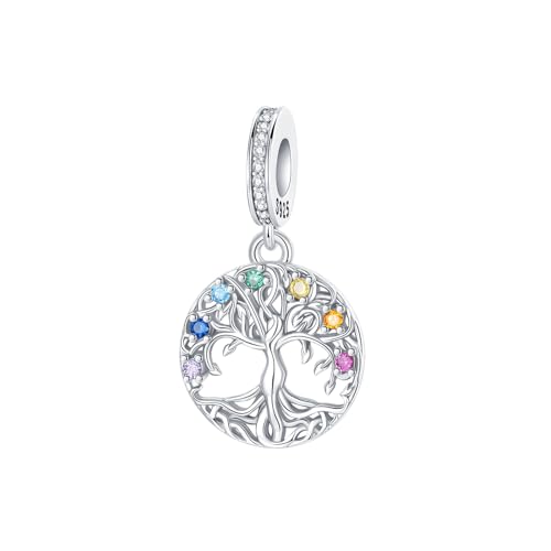 Prayer Cross Elephant Airplane Suitcase Charm 925 Sterling Silver Charms fits for Bracelets Necklace Pendant Bead Charms Jewelry Gift for Women Family - color: 7 Chakra Charm