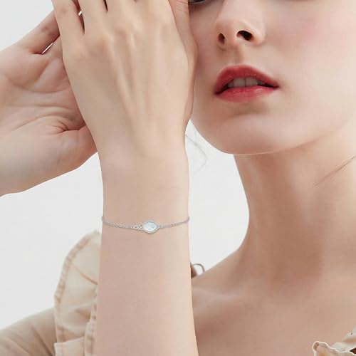 PELOVNY Celtic Knot Bracelet for Women 925 Sterling Silver Infinity Gemstone/Birthstone Bracelets Birthday Christmas Jewelry Gifts for Mom Daughter Wife - color: 03-Opal