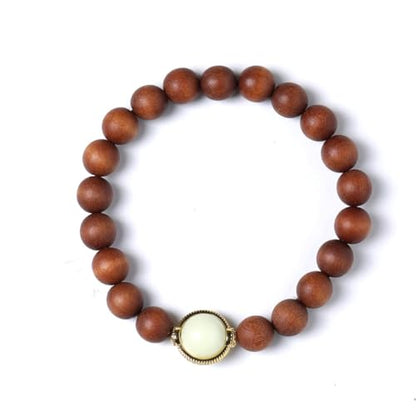 Zen Dear Unisex Teak Wood Prayer Beads Buddha Buddhist Beads Japa Mala Necklace Bracelet Bead - style: 8mm x 20 Beads