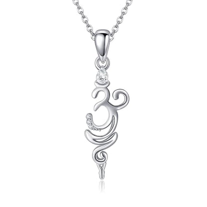 Sterling Silver S925 Om/AA Necklace Sobriety Gifts for Women Christmas Gift - style: Om