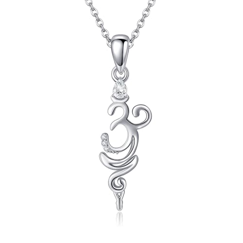 Sterling Silver S925 Om/AA Necklace Sobriety Gifts for Women Christmas Gift - style: Om
