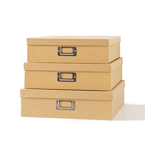 Soul & Lane Decorative Storage Boxes with Lids, Paper Storage Box Set for Keepsakes and Photos, Decorative Boxes for Home Decor, Stationery, Office Organizers, Just the Basics - color: Just the Basics