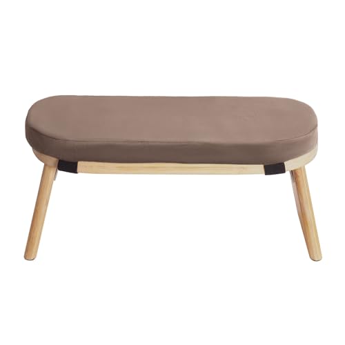 Bamboo Meditation Bench, Foldable & Ergonomic Meditation Stool, Portable Prayer Bench with Cushion, Comfortable Kneeling Chair for Kneeling or Sitting, Coffee