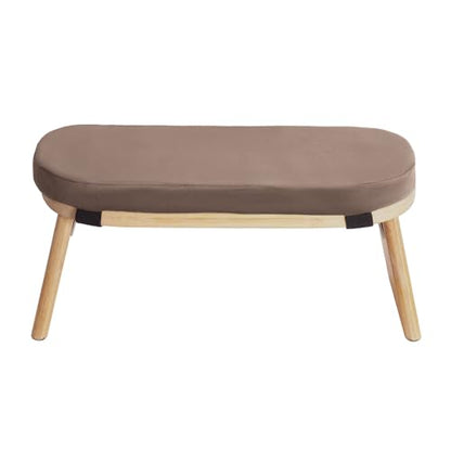 Bamboo Meditation Bench, Foldable & Ergonomic Meditation Stool, Portable Prayer Bench with Cushion, Comfortable Kneeling Chair for Kneeling or Sitting, Coffee