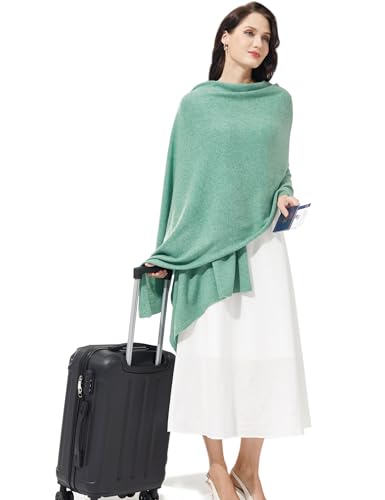 Soft Cashmere Blend Wrap Chic Scarf Stole for Women Wayfarer Travel Extra Large 87"x28" - color: Mottle Blackish Green