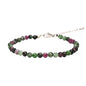 Crystal Bracelet for Women, Natural 4mm Faceted Beads Adjustable Bracelet, Small Beaded Healing Gemstone Bracelet - color: Ruby in Zoisite