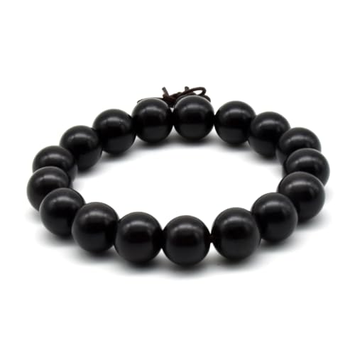 Zen Dear Unisex Natural Ebony Wood Buddhist Prayer Bead Necklace Bracelet Tibetan Prayer Mala Beaded Black - style: 12mm 17beads