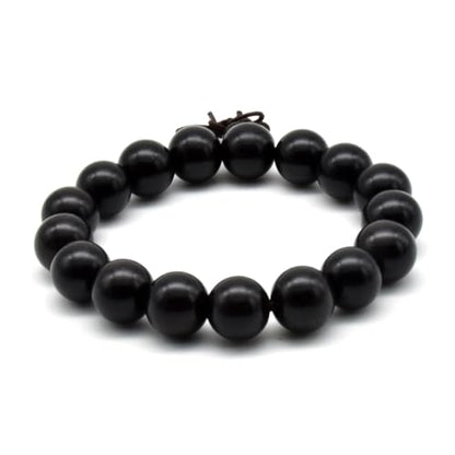 Zen Dear Unisex Natural Ebony Wood Buddhist Prayer Bead Necklace Bracelet Tibetan Prayer Mala Beaded Black - style: 12mm 17beads