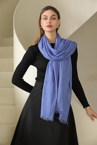Pashmina Shawl Party Wraps Evening Dress Bridesmaid Long Cotton Scarves for Wedding - color: Sapphire Blue 24