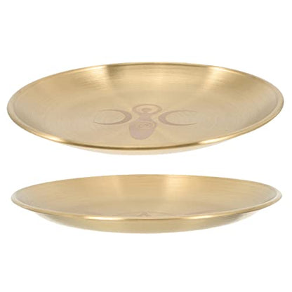 GLEAVI 2pcs Pentacle Altar Candle Holder Tray for Tealight Candles Elegant Decorative Plate for Ceremonies and Home Decor