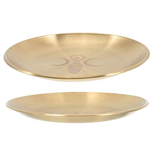 GLEAVI 2pcs Pentacle Altar Candle Holder Tray for Tealight Candles Elegant Decorative Plate for Ceremonies and Home Decor