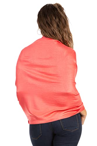 Sakkas 78" X 28" Rayon from Bamboo Soft Solid Pashmina Feel Shawl/Wrap/Stole - color: Coral