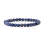Justinstones Gem Semi Precious Gemstone 6mm Round Beads Stretch Bracelet 6.5 Inch - color: Blue Dumortierite