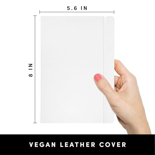 PAPERAGE Lined Journal Notebook, Hardcover Journal for Women & Men, 160 Pages, (5.6 in x 8 in), College Ruled Journaling Notebook for Work, School Supplies & Note Taking, (White) - color: White, style: A. Lined