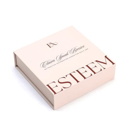 Esteem Daily Affirmation Cards for Manifestation, Self Care, Self Love Stress Relief 4 x4 Inspirational with Quotes 50 Mindfulness Box Women and Men
