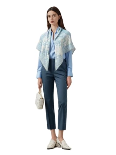 Cashmere-soft Mercerized wool Shawl Pashmina Lightweight Travel Wrap & Evening Scarf |Office |Wedding - color: 9 Light Blue
