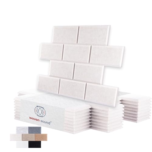 WoveN SounD Brick Acoustic Wall Panels Seamless Visual, High Density, Sound Proof Wall Decor, Noise Blocker Felt Wall Tiles for Home, Studio, Office & Focus Zones (Light Camel), 16x12x0.4 Inch - color: Brick, Light Camel, 8 Pack