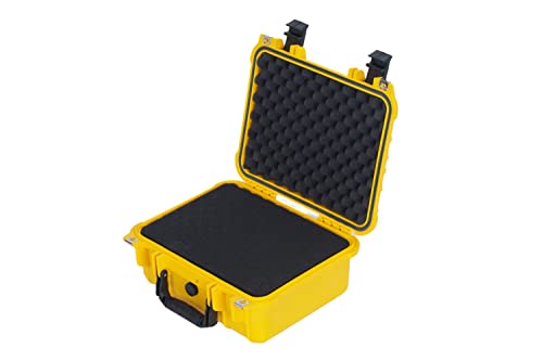 MEIJIA Portable All Weather Waterproof Protective Case,Hard Case,Camera Case With Customized Fit Foam,Fit Use of Drones,Camera,Equipments,Pistols,13.35 x11.63x5.98inches (Yellow) - color: Yellow