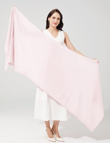 Soft Cashmere Blend Wrap Chic Scarf Stole for Women Wayfarer Travel Extra Large 87"x28" - color: Sakura