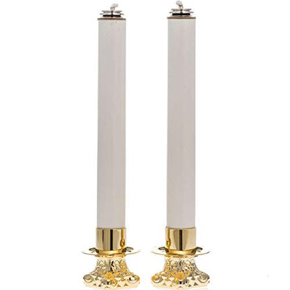 Pair of Altar Candle Holders and Candles