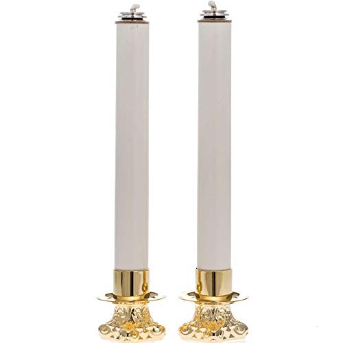 Pair of Altar Candle Holders and Candles
