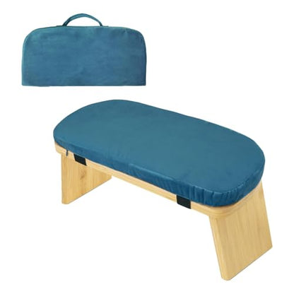 Meditation Bench, Bench for Home, Stable, Stool, Bamboo, Stable for Kneeling Or Sitting, Meditation Stool, Knee Stool, Blue