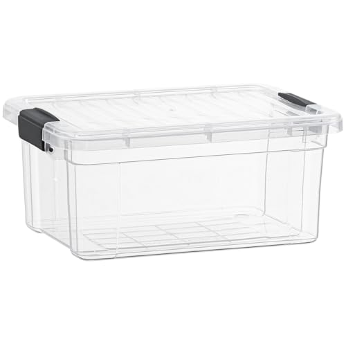 Superio Clear Storage Box with Lid, 36 Quart Plastic Container Bins for Organizing, Stackable Crates, BPA Free, Non Toxic, Odor Free, Organizers for Home, Office, School, and Dorm - size: 36 Quart
