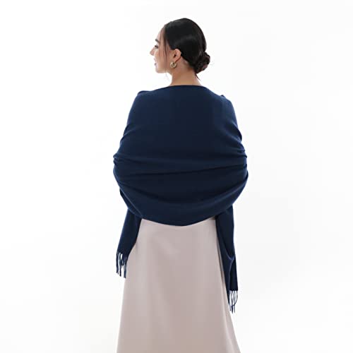 RIIQIICHY Winter Scarfs for Women Pashmina Shawls Wraps for Evening Dresses Large Warm Soft Scarves - color: Navy