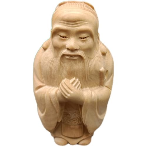 Antique Protagonist Wooden Statue Accents Zen Meditation Wood Sculpture Decor for Living Room Spa Or Yoga Studio Centerpiece Books Living Room Bedroom Ornament