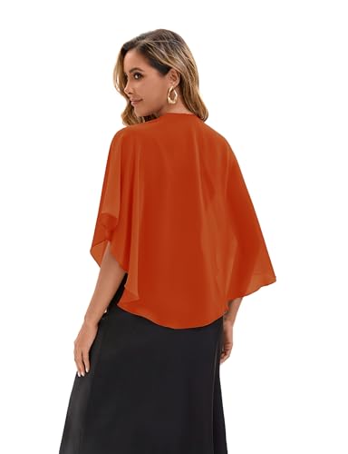 Baoqiya Chiffon Shawl Evening Scarf Shawls and Wraps for Women Wedding Party Bridal Scarves Cover Ups - color: Caramel