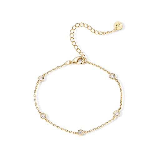 PAVOI 14K Gold Plated Beaded Bracelet for Women | Stackable Gold Bead Bracelet | Adjustable Dainty Gold Jewelry