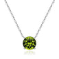 Ursilver Mothers Day Gifts - Birthstone Necklace for Women 925 Sterling Silver Round Birthstone Necklace Birthday Gifts 12 Months Necklaces for Women Jewelry Gift - color: silver-08-Aug-Peridot Light Green