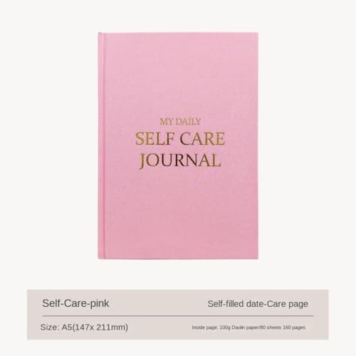 Gratitude Journal 5 Minute Daily Notebook for Happiness and Self-Reflection Emotional Record Book 5.79x8.31in(Pink) - color: Pink