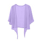Shiyifa Women's Shrugs 3/4 Sleeve Open Front Cardigan Lightweight Tie Front Bolero Shrug - color: Purple, size: Medium
