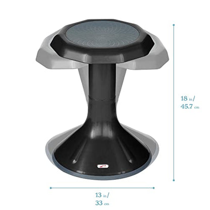 ECR4Kids ACE Active Core Engagement Wobble Stool, 18-Inch Seat Height, Flexible Seating, Black - color: Black