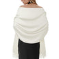 Winter Scarf for Women Pashmina Shawls and Wraps for Evening Dresses Wedding Party Bridesmaid Warm Long Scarves Shawl - color: A-white