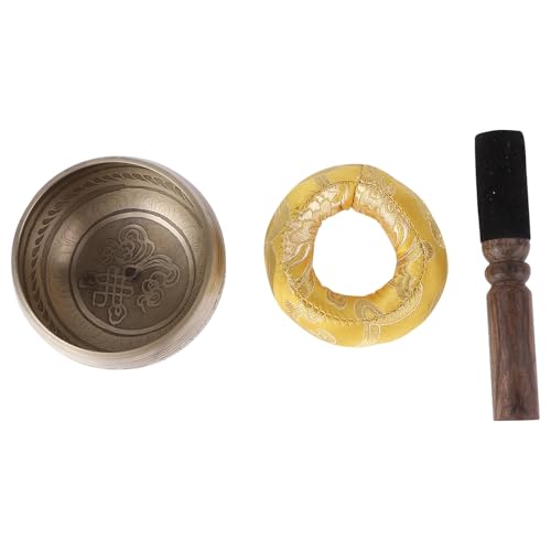 BESTonZON Tibetan Singing Bowl Spiritual Sound Bowl with Mallet and Cushion for Yoga Meditation Healing Mindfulness Portable Handheld