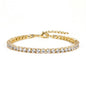 3mm Diamond Classic Tennis Bracelet for Women Dainty, Gold Jesus Cross Bracelets Trendy, 14K Gold Plated Heart/Evil Eye/Pearl/Starfish & Seashell Charm Bracelets for Women Bulk - style: Gold Tennis