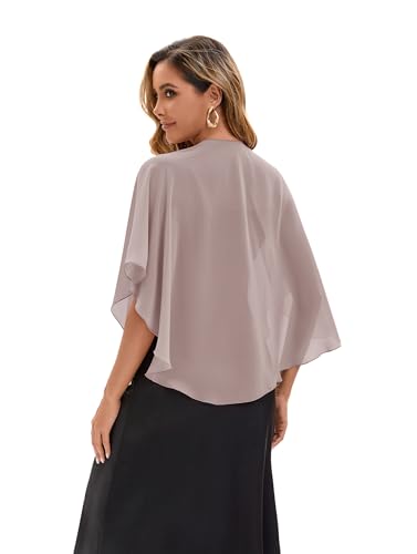 Baoqiya Chiffon Shawl Evening Scarf Shawls and Wraps for Women Wedding Party Bridal Scarves Cover Ups - color: Khaki