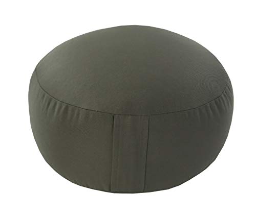 Round Zafu and Zabuton Meditation Cushion Set (2pc) - color: Olive