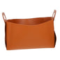 PRETYZOOM Decorative Storage Box Pu Leather Tray Foldable Bins for Makeup Entryway Tabletop Bedside Organizer
