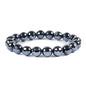 Justinstones Gemstone Crystals Chakra Beads Bracelet Crystal Healing 10mm Round Stretchable Bracelet for Her Gift - color: Faceted Electroplate Black Agate